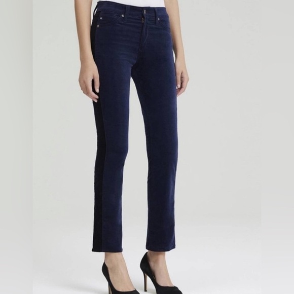 NWT AG Adriano Goldschmied Mari tuxedo stripe High Rise Straight Leg Pant SZ 26 - Picture 1 of 9